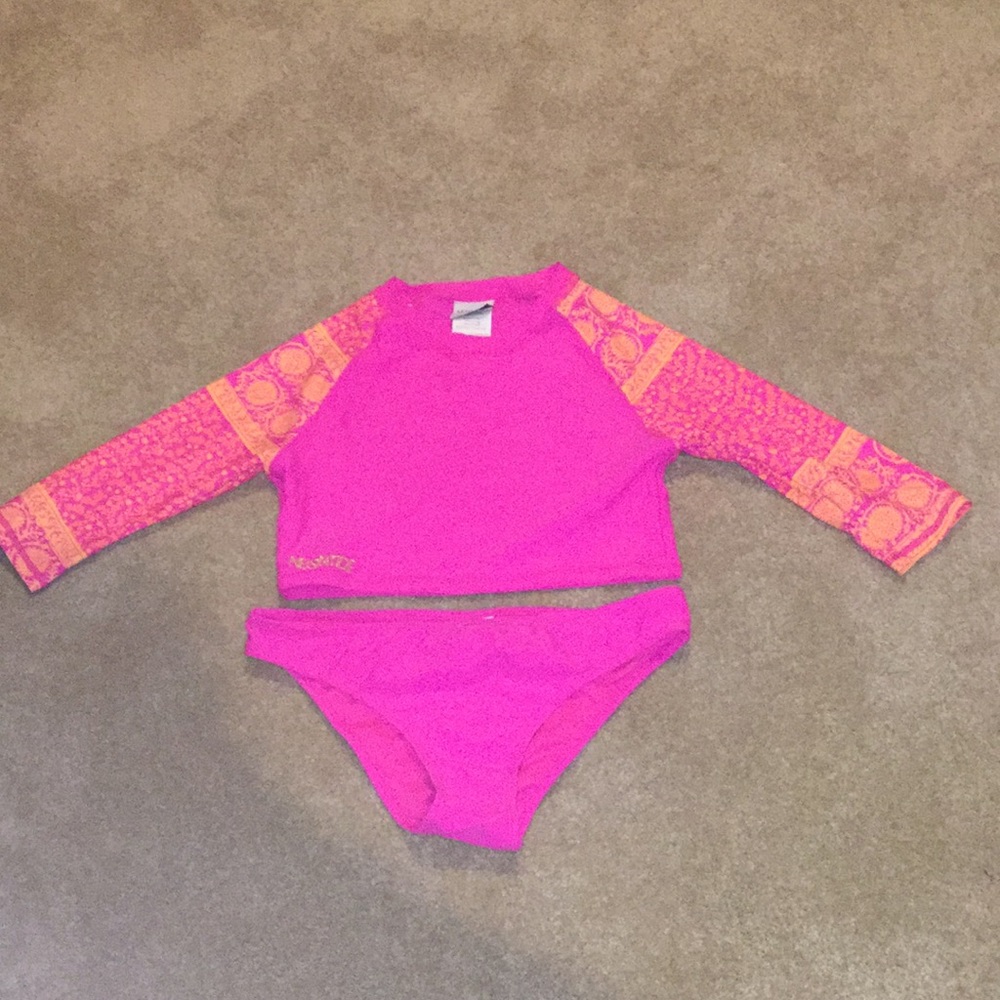 Pink bikini with sleeves